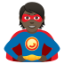 🦸🏿 superhero: dark skin tone display on JoyPixels